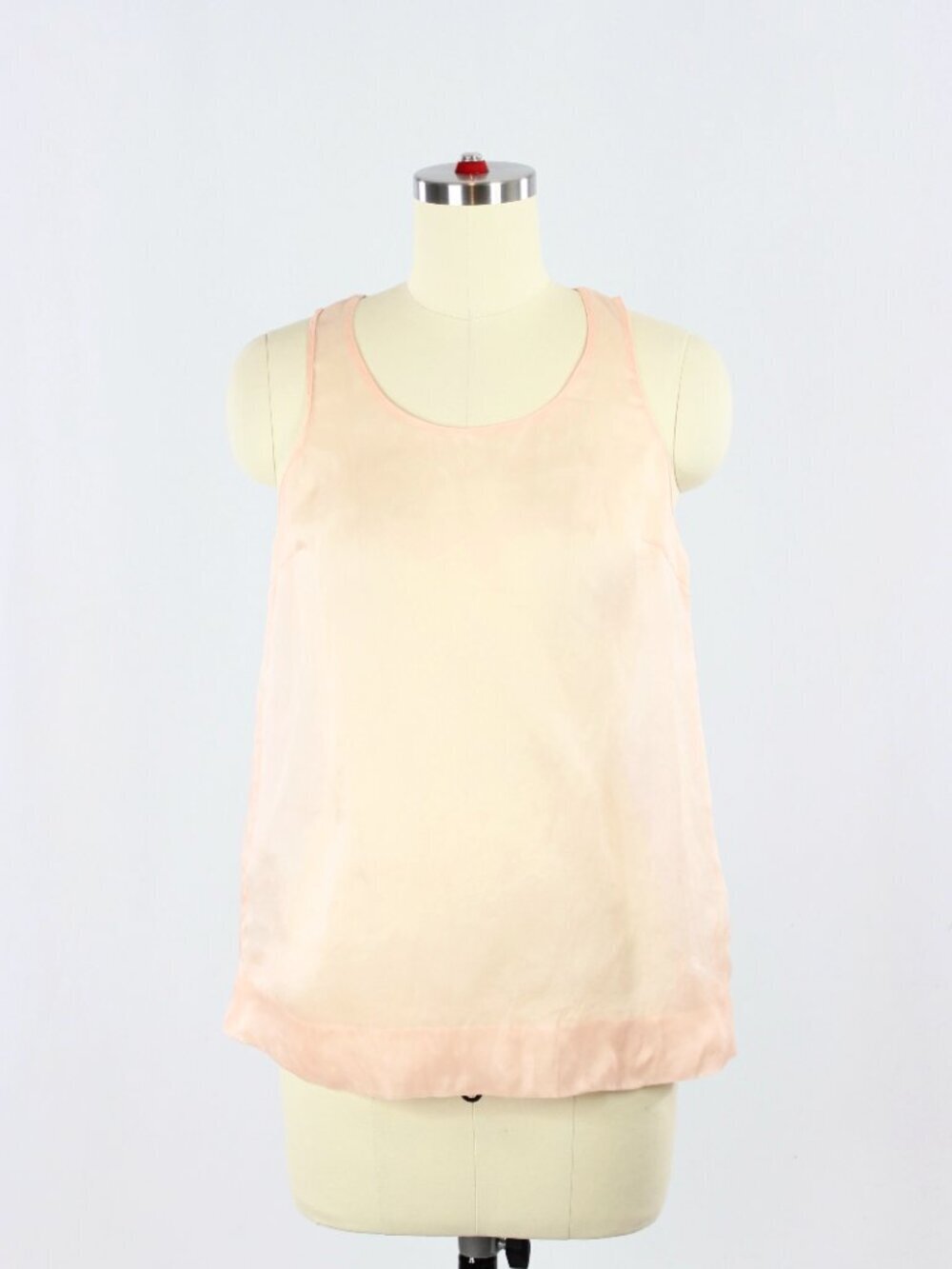 CLUB MONACO Pink Sheer 100% Silk Organza Shell Tank Blouse, Size XS
